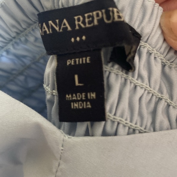 Banana Republic Blue Puff Sleeve Peplum Blouse - Picture 4 of 6